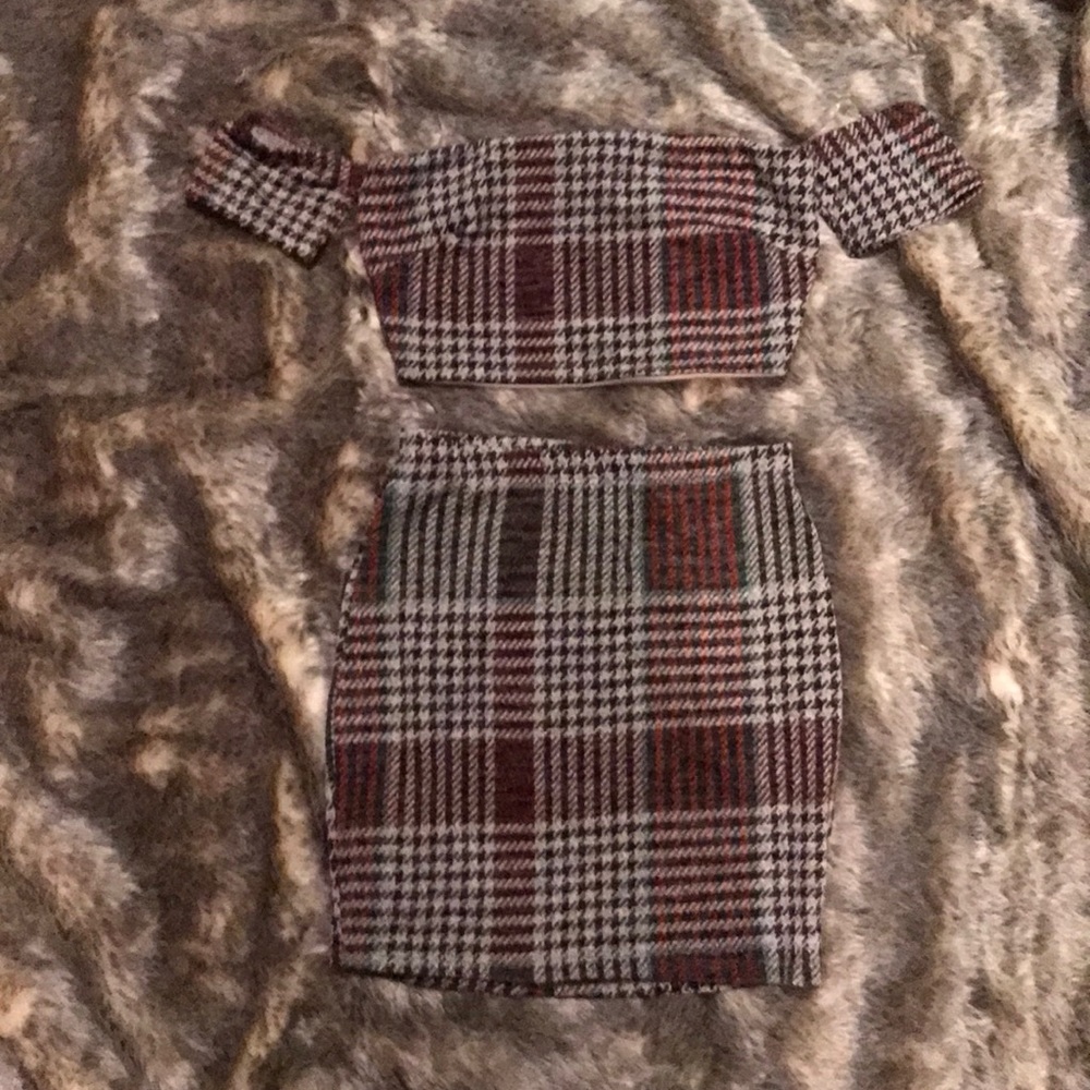 Plaid two piece set